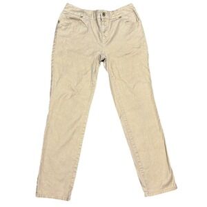Chico's platinum size 1 beige stretch jeans, cotton and spandex